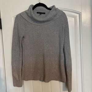 WHBM White House Black Market Silver Gold Cowl Neck Ombre Sweater Size Small